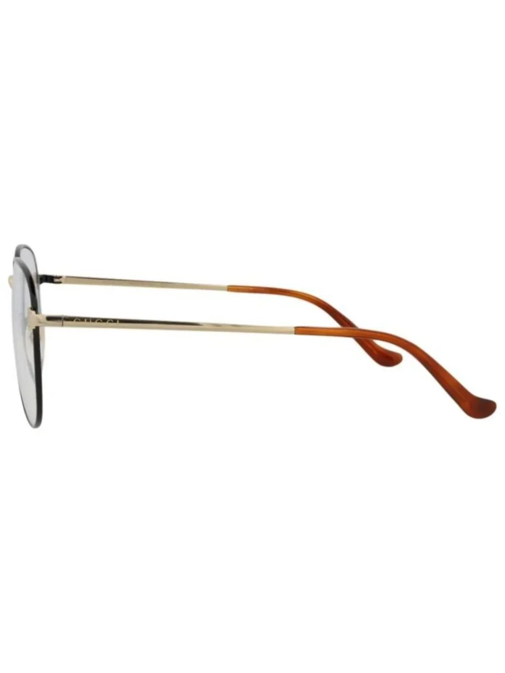 New Gucci Mens Aviator Black Gold Transparent Fashion Designer Eyeglasses